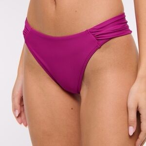 NWT Abercrombie & Fitch Ruched-Side Mid Rise Moderate Swim Bottom size Large